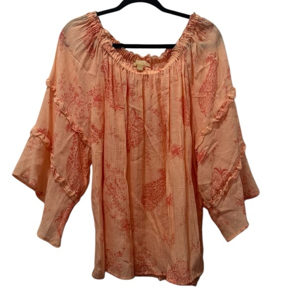 Hope & Harlo Peach Floral Women's Top Size 2X - Picture 1 of 3